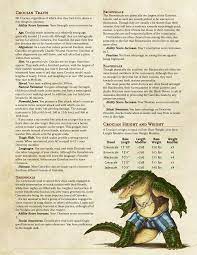 DnD 5e Homebrew — Crocian Race by Maclimes