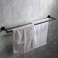 Keep art supplies at the ready by installing a series of towel bars on the wall next to your desk, and attaching cute bins and buckets to organize by category. Hoooh Bathroom Double Towel Bar 33 Inch Stainless Steel Bath Towel Rack Matte Black Towel Holder A102l85 Bk Bath Towel Racks Towel Rack Steel Bath