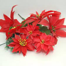 Vintage Plastic Flower Poinsettias Christmas Holiday Floral Etsy Plastic Flowers Poinsettia Flower Holiday Floral