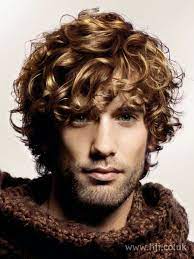 Mid Length Curly Hairstyle For Men Curled Hairstyles Curly Hair Men Men S Curly Hairstyles