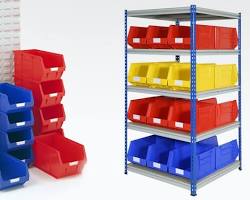 تصویر قفسه های پلاستیکی انباری
