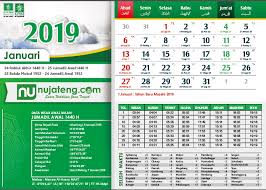 Master kalender tahun 2021 ini dapat didownload secara gratis dalam bentuk file pdf, cdr, png dan jpg. Unduh Kalender Masehi 2019 Dan Hijriyah Dilengkapi Data Waktu Shalat Dan Awal Bulan Suara Nahdliyin Jawa Tengah
