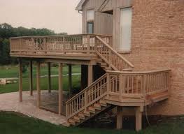 How to level deck stairs. Deck Stair Idea Going Down The Side Of Our House Instead Of Into The Yard Perfect Outdoor Remodel Deck Stairs Deck Building Plans