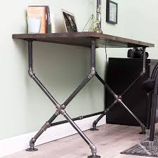 Diy computer desk case, designs, for small spaces, for two, ideas, ikea, into vanity, legs, plans, wood, battlestation, blueprints, build build your own computer desk with industrial looking pipe and fittings. Industrial Pipe Desk Leg Set By Pipe Decor Modern Home Office Table Writing Or Computer Base