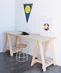 Trestle Desk Trestle Legs With Shelves Remodelista Trestle Desk Scandinavian Style Desk Trestle Table Desk