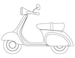 Vespa Italian Scooter Coloring Page Italian Scooter Vespa Coloring Pages