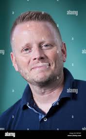 Patrick Ness, the American-born English author of young adult fiction, at  the Edinburgh International Book Festival 2015 Stock Photo