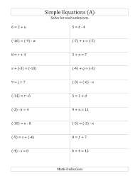 solve one step equations with smaller values old
