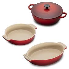 Kettle & (2) 14 oz. Le Creuset Mixed Cookware Set Cerise 4469270060 Ecookshop
