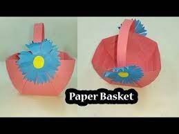 How To Make Origami Flower Basket Easy Origami Flower Paper Crafts For Kids Valentine S Day Diy