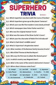 Displaying 22 questions associated with risk. 100 Superhero Trivia Questions Answers Meebily