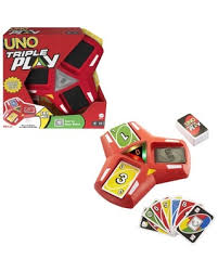 To set this game up, you need to switch decks and create a pyramid pattern of 28 cards. Savings On Uno Triple Play Card Game For 2 6 Players Ages 7 Years Up