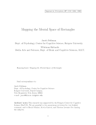 Feldman (1998) Mapping the mental space of rectangles