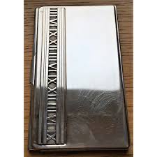 Credit card holder aluminium box customize custom name men card case business crazy horse leather men wallets id card holders. Tiffany Co Tiffany Business Card Holder Silvery Silver Ref 101215 Joli Closet