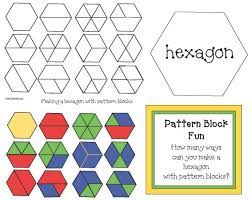 Combine shapes to create a composite shape; Pattern Block Hexagons Math Patterns Pattern Blocks Pattern Blocks Activities