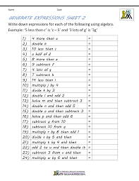 The basic level expressions do not include parenthesis or exponents. Basic Algebra Worksheets