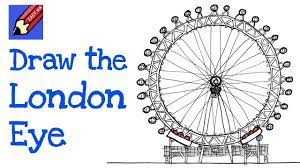 How To Draw The London Eye Real Easy - Step By Step - Youtube