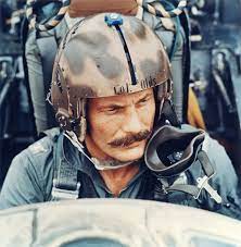 U.S. Air Force fighter pilot, Robin Olds. Triple Ace of WWII and Vietnam.  Known for his trademark mustache. [3506 x 3600] : rMilitaryPorn