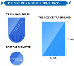 This size of trash bag is the also the right size for a trash receptacle that is about 50 inches in width and 48 inches in height. Buy 2 6 Gallon Small Garbage Bags Trash Bag Bin Liners 15 Liters Bin Bags Wastebasket Bags For Home Office Kitchen Trash Can Bathroom Bedroom 300 Counts 6 Color Hellip Online In Uzbekistan B07s521hmy