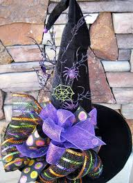 Witches Hat Tall Velvet Witch Hat By Sprigsholidaydecor On Etsy Halloween Witch Decorations Halloween Hats Halloween Themes Decorations