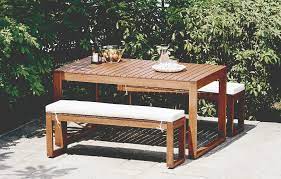 Outdoor table bench set of 3 wood patio dining tables garden furniture teak. The Perfect Garden Picnic Table Benches Out Out