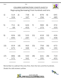 Then cut out the numbered puzzle pieces. Subtraction With Regrouping Worksheets