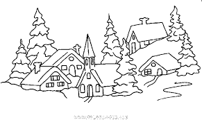 resultat de recherche d images pour village montagne dessin paysage noel maison coloriage religieux
