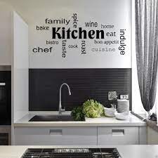 Another pragmatic kitchen decorating idea is adding a chalkboard to jot down notes, events, grocery lists or recipes, as well as a big calendar that the family can all contribute to. Kitchen Words Phrases Wall Sticker Quote Decal Stencil Transfer Decor Wsd442 Kitchen Words Wall Phrases Kitchen Stickers