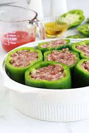 Poivrons Verts Farcis Au Four Viande Riz Tomate Recette En 2020 Poivrons Verts Farcis Recette Recettes De Cuisine