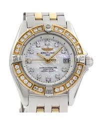Breitling callisto chronograph ss/yg diamond bezel woman's watch. Breitling Two Tone Diamond Bezel Callistino D72345