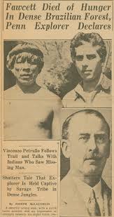 <em>La scomparsa di Fawcett, menzionata in un quotidiano d'epoca Fonte: https://encrypted-tbn0.gstatic.com/images?q=tbn:ANd9GcTvX4Vrz-AR8zi0lj_DH6q6o-aUQfGzQcnlkg&amp;s</em>