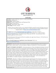 What to put in a cover letter. Otterbein Edu