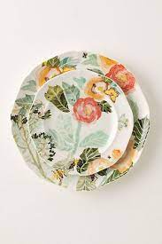 watercolor petals dinner plate 食器 かわいい 陶器 模様