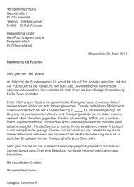 Kinder das haus verlassen und seitdem fand ich es sehr wichtig um selbst wieder arbeiten zu gehen. Muster Bewerbung Als Putzfrau