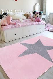 Kinderzimmer fur madchen idee barockes kinderzimmer in rosa. Kinderteppich 100x160 120x180 160x230 Rosa Grau Stern Kinderteppiche Kindermobel Furnart