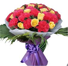 Yellow Rose And Pink Carnation Bouquet Carnation Bouquet Carnations Rose Bouquet