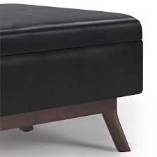 Check spelling or type a new query. Simpli Home Owen Faux Air Leather Coffee Table Storage Ottoman In Midnight Black Axcot267m Bl