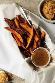 Baked until crispy and seasoned to perfection. Sweet Potato Fries With Cinnamon Sugar Dipping Sauce A Tasty Side With A Sweet Kick