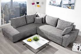 Design Ecksofa Apartment Strukturstoff Graphit Federkern Sofa Schlaffunktion Riess Ambiente Onlineshop Federkern Sofa Sofa Mit Schlaffunktion Sofa