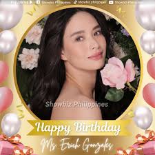 HAPPY 34th BIRTHDAY to Ms. Erich Gonzales. Wishing you great health,  happiness and more success in your family life and personal career.  Greetings from your Showbiz Philippines Family! 🎂❤️🤩🥳😍🎉