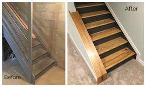 It can also act as an art piece if the bikes are nice enough and hung correctly. Staircase Remodel Diy Basement Stair Transformation Revival Woodworks