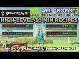 Zelda Breath Of The Wild Best High Level 30 Min Attack Defense Stealth Speed Recipes Youtube Breath Of The Wild Vegetable Drinks Healthy Eating Tips