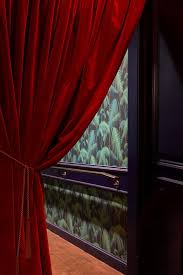 Julius velvet eyelet lined pair of curtains, 228 x 228, teal blue. An Exclusive Look At The New Adolphus Hotel D Magazine Red Velvet Curtains Interior Design Curtains Speakeasy Decor