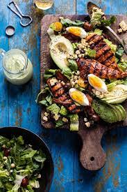 Bbq Chicken Cobb Salad With Avocado Ranch Recipe Bbq Chicken Cobb Salad Healthy Recipes Healthy