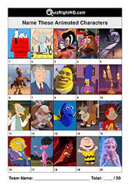 Test your knowledge and see just how smart you are, then challenge your friends to try them too! Animated Characters 005 Quiznighthq