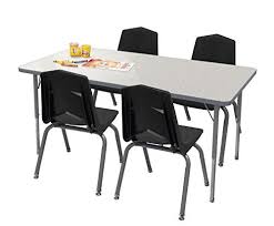 Marco Group Adjustable Rectangular Classroom Table And 4 Chair Set 24 X 48 Table And Chair Sets Activity Table Chair Set