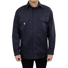 Grit Fr Twill Work Shirt Navy