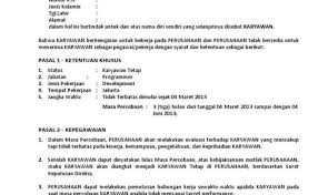Kontrak kerja karyawan yaitu perjanjian yang ada antara pengusaha dengan pekerja secara tertulis. Kontrak Kerja Karyawan Tetap Contoh Kontrak Karyawan Tetap Jika Perusahaan Memutuskan Untuk Menerimanya Sebagai Karyawan Tetap Maka Perusahaan Juga Wajib Memperbaharui Kontrak Kerjanya Gayung Hitam