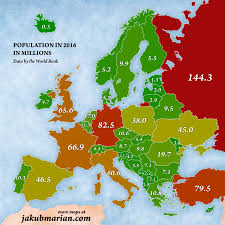 As of 2020, there are 45 countries in the continent of europe. Population By Country In Europe Map
