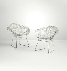 Shop bertoia diamond lounge chair and see our wide selection of lounge chairs + armchairs at design within reach. Harry Bertoia A Pair Of Diamond Chairs With A Chromed Metal Structure And Fabric Upholstery 1960 Ca Artsy